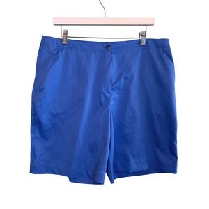 Bolle Womens Royal Blue Performance Golf Shorts Size 14 Zipper Pockets Athletic